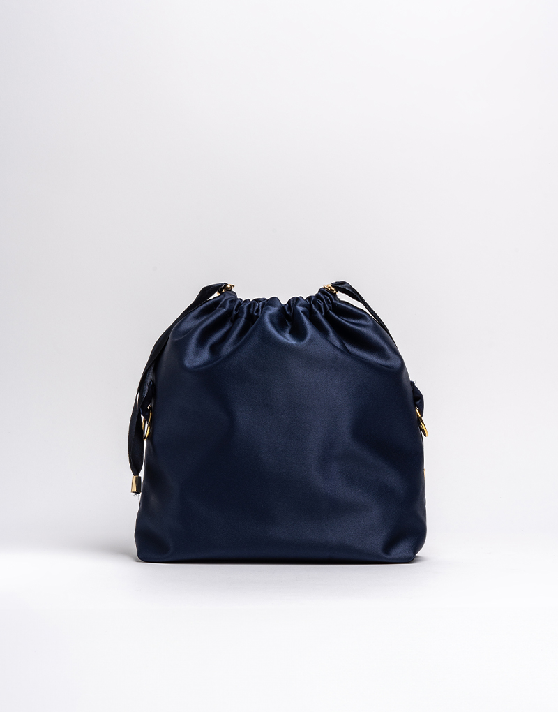 Necessaire Lady Cetim Azul Marinho Lux